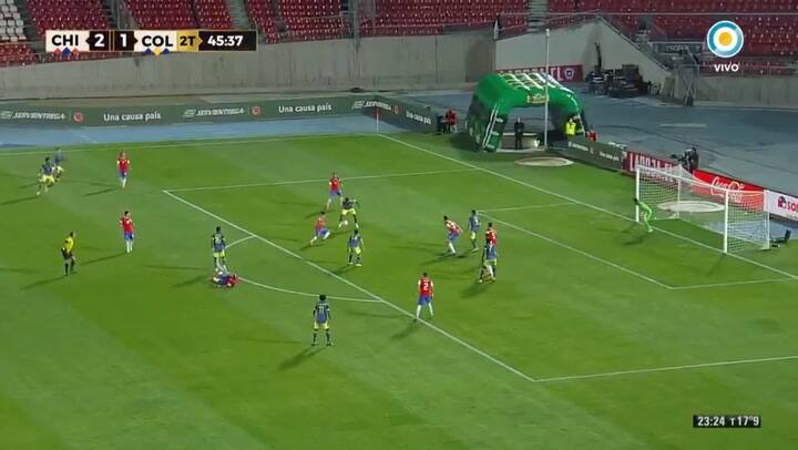 Gol de Radamel Falcao: Chile 2 - 2 Colombia - Fuente: TV Pública
