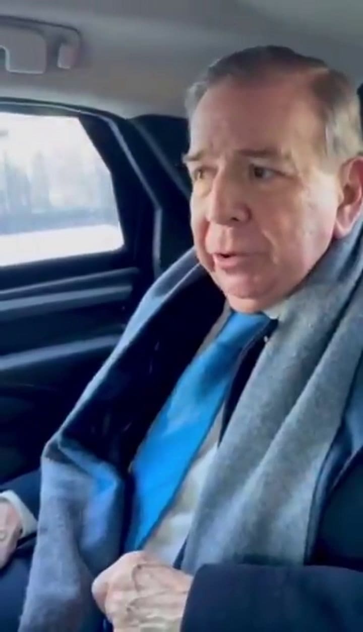 Edmundo González rumbo a la ceremonia de toma de protesta de Trump