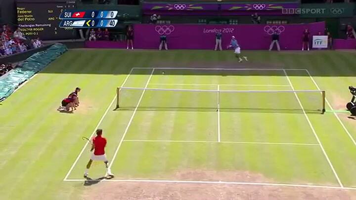Roger Federer vs Juan Martin Del Potro Juegos Olimpicos 2012 Semifinales. Fuente: Youtube
