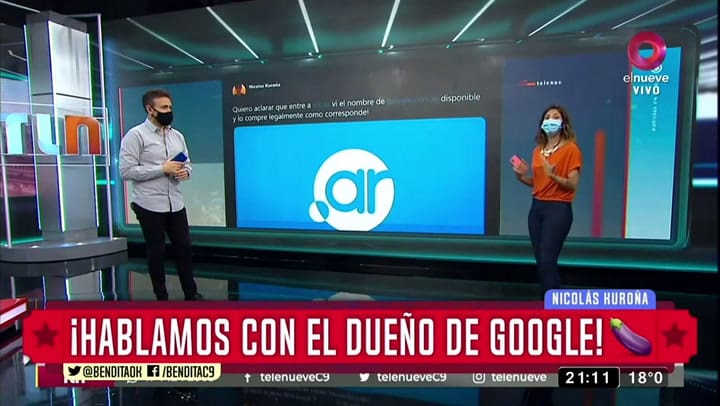 Habló el joven que compró el dominio de Google argentina - Fuente: elnueve