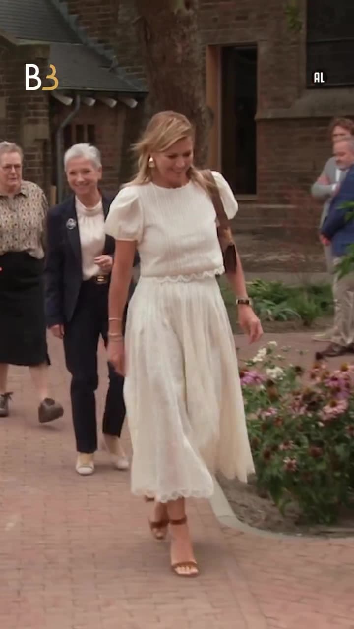 El sofisticado look total white de Máxima Zorreguieta (Video: Instagram @eo_blauwbloed)