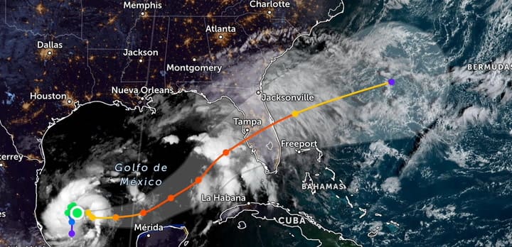Trayectoria de la tormenta tropical Milton; el potencial huracán que se dirige a Florida