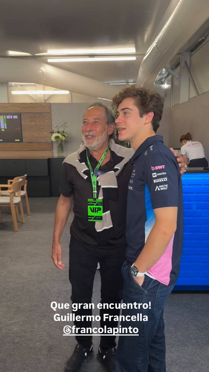 Guillermo Francella visitó a Franco Colapinto en la previa al Gran Premio de Canadá