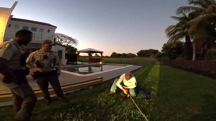 Así controlaron a un caimán que hizo un paseo en la piscina de un residente de Flordia