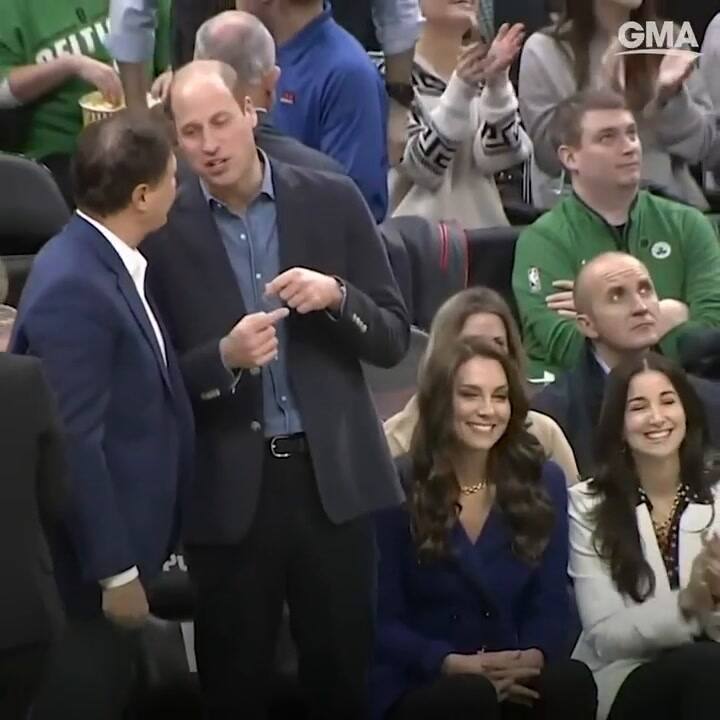 Los príncipes de Gales asistieron a un partido de los Celtics
