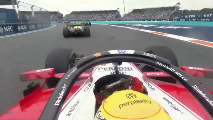 Hamilton muestra el dedo medio a Colapinto tras un toque en el GP de Miami — image 4