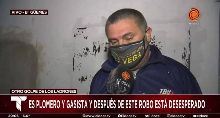 El desgarrador llanto de un gasista al que le robaron la camioneta en Córdoba - Fuente: eldoce