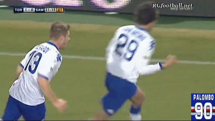 El gol de Juan Antonio con la camiseta de la Sampdoria