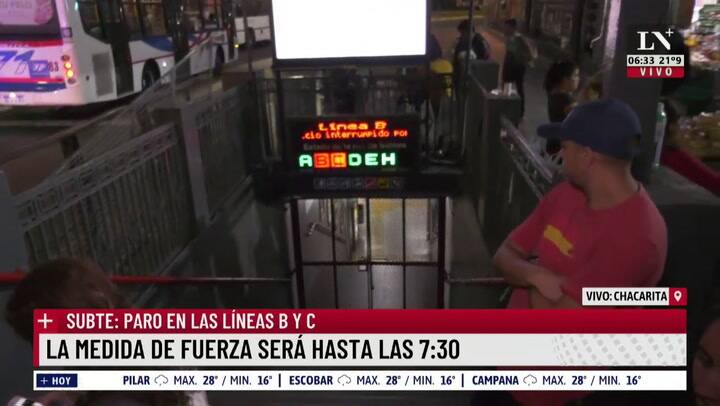 No funcionan las líneas B y C por medida de fuerza gremialo