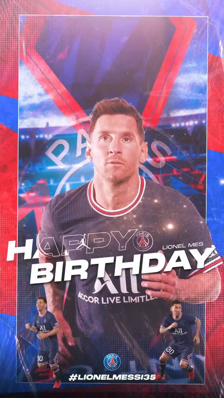 El saludo de cumpleaños del PSG a Lionel Messi en las redes sociales