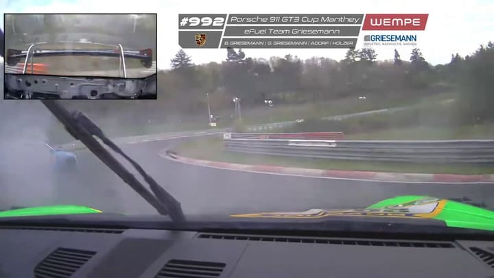 El choque múltiple en Nürburgring