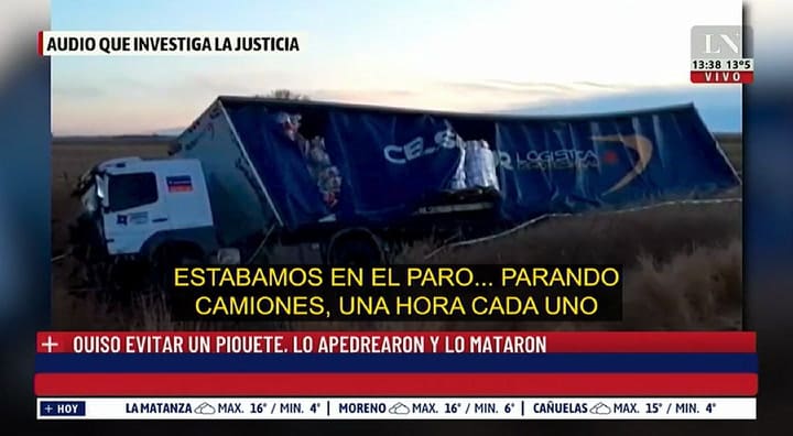 El audio de uno de los involucrados. Quiso evitar un piquete, lo apedrearon y lo mataron