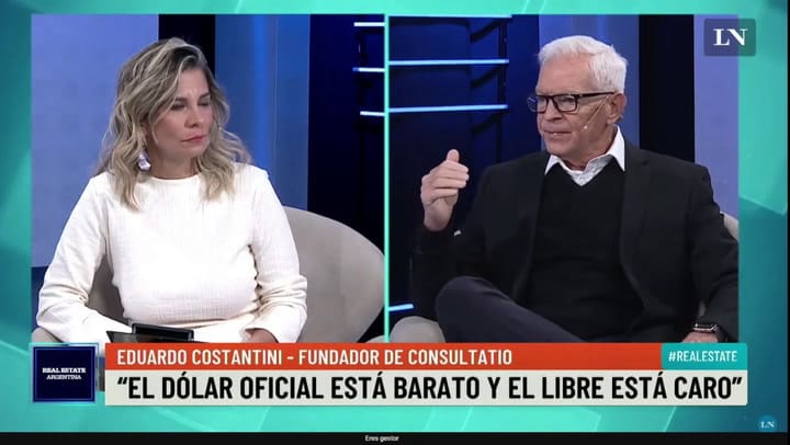 Costantini: 'El dólar oficial está muy barato y el libre está demasiado elevado'