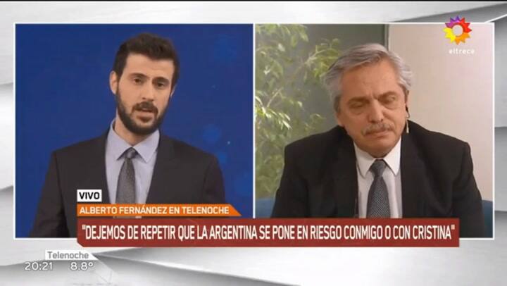 El momento más picante entre Alberto Fernández y Diego Leuco - Fuente: eltrece