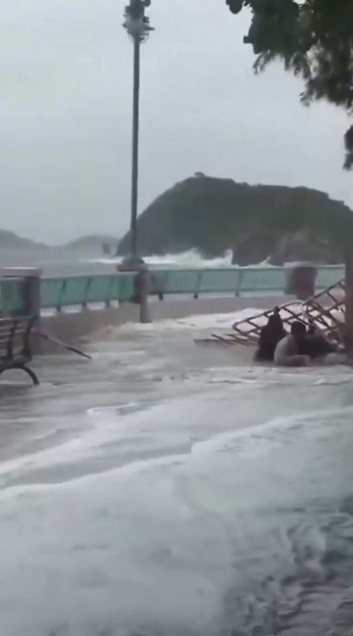 Las imágenes del tifón en Hong Kong