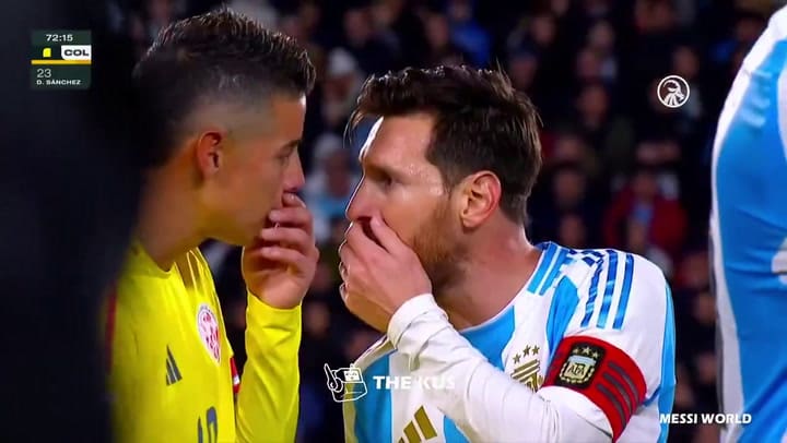 La discusión entre Messi y James Rodríguez