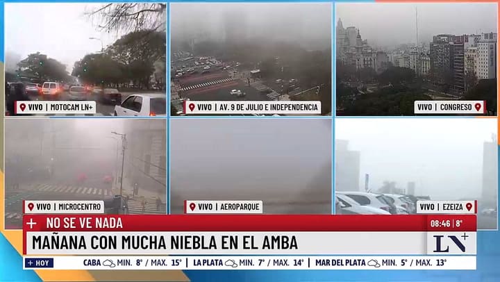 Mañana con mucha niebla en el AMBA