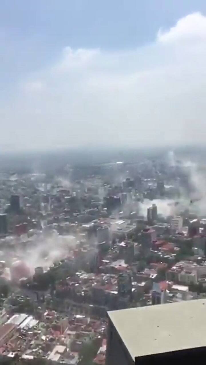 El centro de la ciudad de México durante el terremoto