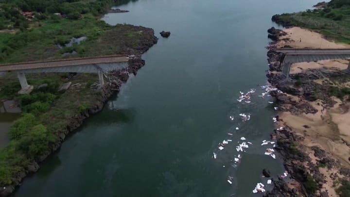 Al menos dos personas murieron y 12 están desaparecidas tras el derrumbe de un puente entre los estados brasileños de Maranhao y Tocantins