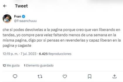 Hubo usuarios que le recomendaron a Antonella que devolviera las entradas, pero otros le aconsejaron que las venda