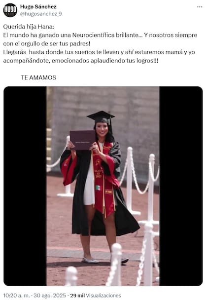 Hugo Sánchez presumió el logro de su hija con sus cientos de miles de seguidores en redes (X/@hugosanchez_9)