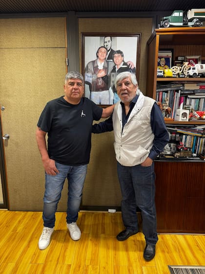 Hugo y Pablo Moyano, en el piso 3 de la sede del Sindicato de Camioneros, el día que la CGT marchó en contra de la reforma laboral