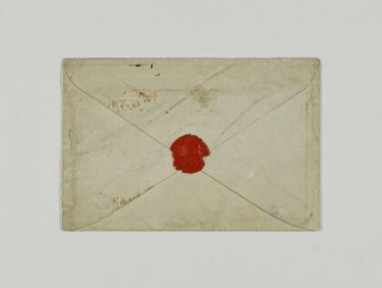 "Tengo escrita la mitad del libro de Navidad", dice en la carta que guarda este sobre fechado el 9 de noviembre de 1843