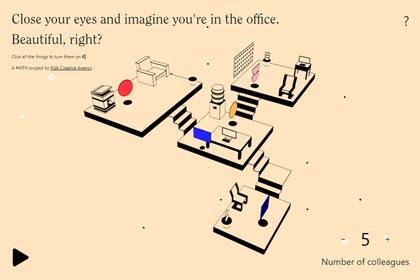 I miss the office es un sitio web que reproduce diferentes sonidos de una oficina para ambientar el trabajo remoto hogareño