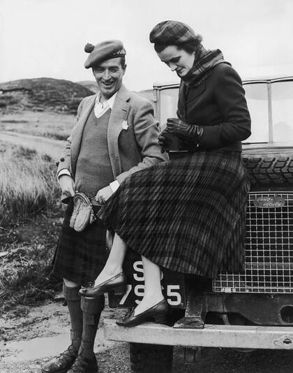 Ian Campbell, undécimo duque de Argyll, y Margaret Campbell, duquesa de Argyll en Escocia en 1952.