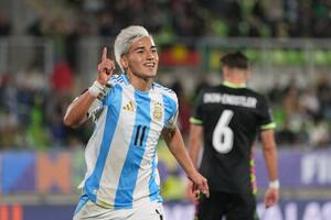 Ian Subiabre, delantero de River que brilla en la selección Sub 20 de Argentina, que hoy se medirá con Italia