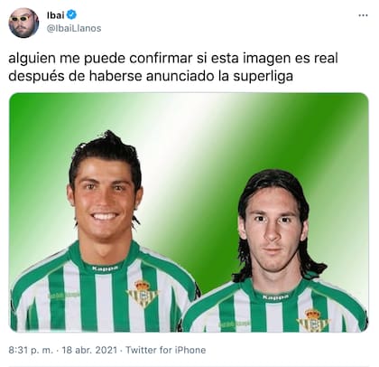 Ibai Llanos hizo alusión a una broma con Cristiano y Messi tras el anuncio de la Superliga