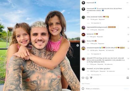 Icardi compartió una foto con sus hijas y evidenció que volvieron a reencontrarse (Foto: Instagram @mauroicardi)