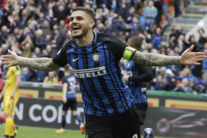 Mauro Icardi y la boca llena de gol en Inter