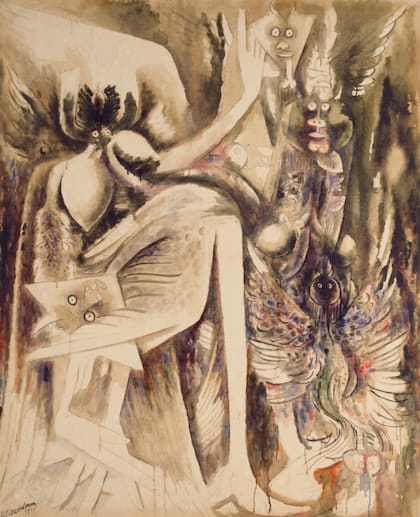 "Ídolo (Oyá/Divinité de l'air et de la mort)" (1944), Wilfredo Lam (Sotheby’s, 2025)