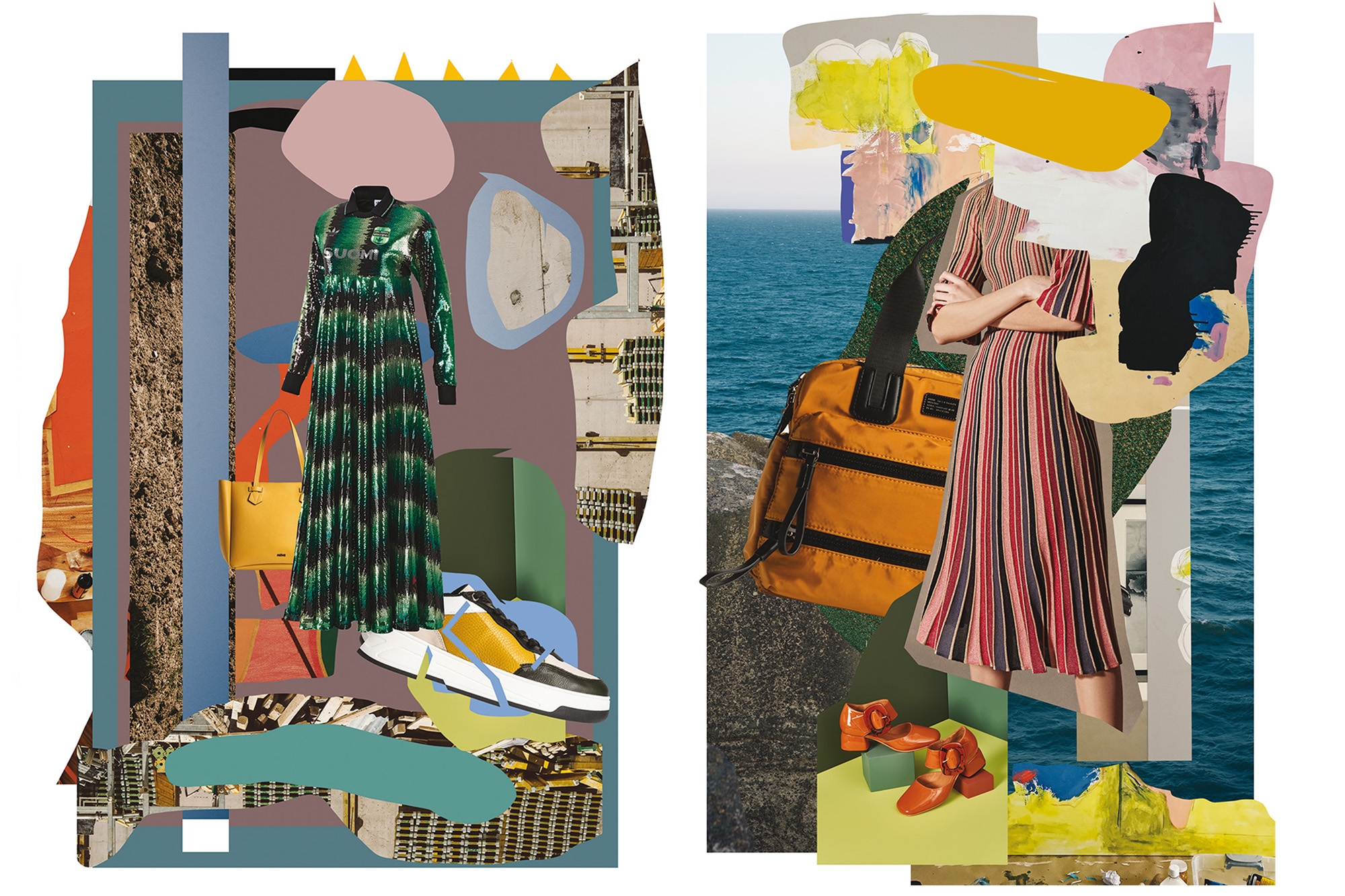 Collage de moda: fragmentos de la colección invierno