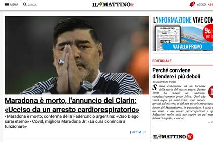 Il Mattino de Nápoles, donde Maradona es un ídolo absoluto