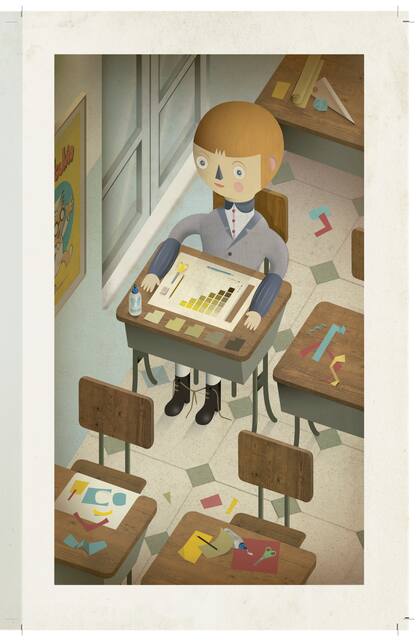 Ilustración de Cristian Turdera del libro "El alumno nuevo", de Pablo De Santis