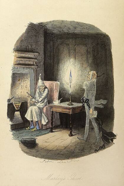 Ilustración de John Leech para Cuento de Navidad