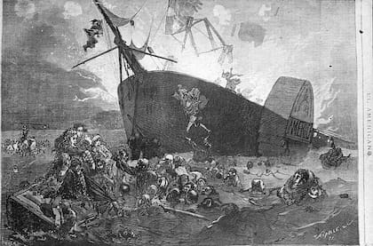 Ilustración de la tragedia, graficada en un medio contemporáneo.