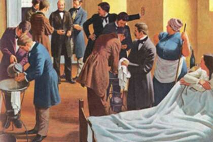Ilustración de Robert A. Thom: Semmelweis: defensor de la maternidad