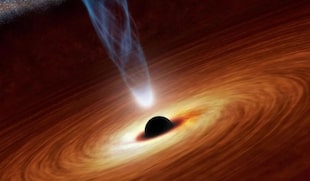 Ilustración de un agujero negro supermasivo