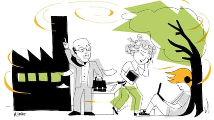 Ilustración del libro "Turbulencia generacional" de Paula Molinari. Ilustración de Klinko