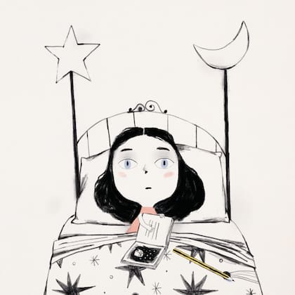 Ilustración del libro "Una niña con un lápiz", de Limonero