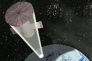 Ilustración que hizo la BBC antes del lanzamiento del Znamya 2