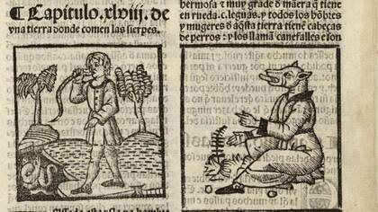 Ilustraciones de la copia que conserva la Biblioteca Nacional de España de "un tierra donde comen serpientes"