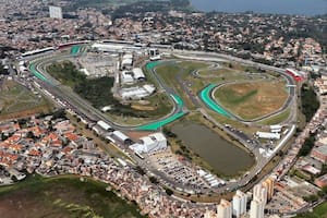 Imagen aérea del circuito de Interlagos, en San Pablo, Brasil