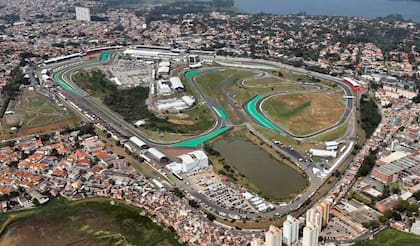 Imagen aérea del circuito de Interlagos, en San Pablo, Brasil (F1.com)