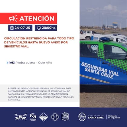 Imagen compartida para alertar por el corte en la ruta