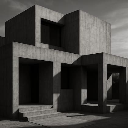 Imagen de estilo brutalista o conceptual generada con IA