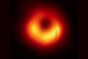 Astronomía: captan los campos magnéticos de un gigantesco agujero negro